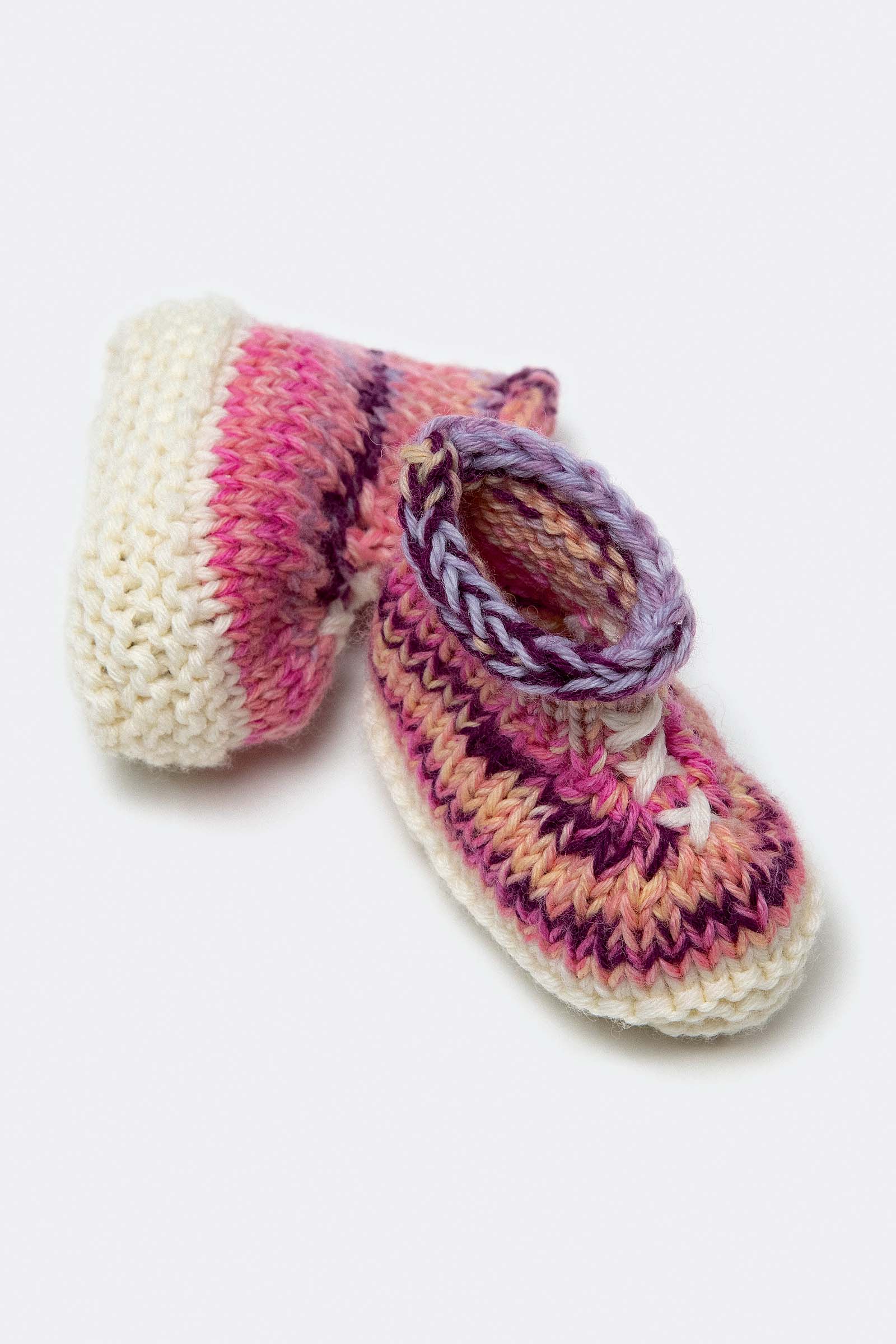 Tuto tricot chaussons bébé Pyramide 0-3 mois (et non du 6-9 mois