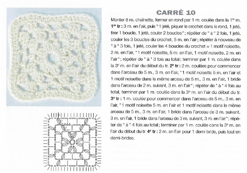 carré 10 granny square crochet