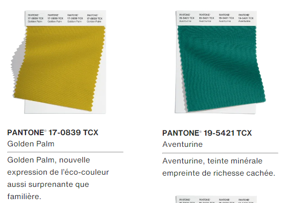 Couleurs Pantone Fashion Week New York automne hiver 2024-2025