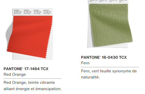 Couleurs Pantone Fashion Week New York automne hiver 2024-2025