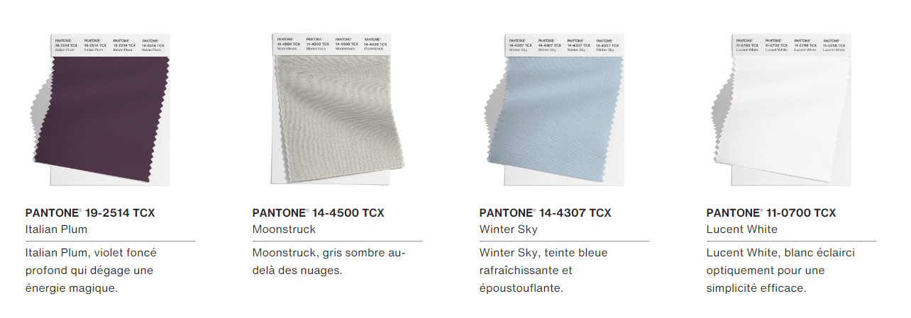 Couleurs Pantone Fashion Week New York automne hiver 2024-2025