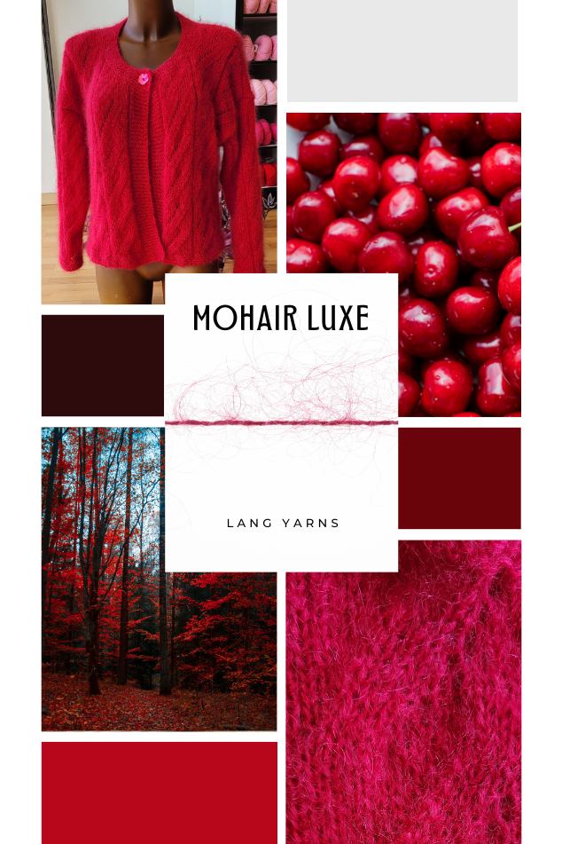 Gilet rouge laine Mohair Luxe lang Yarns