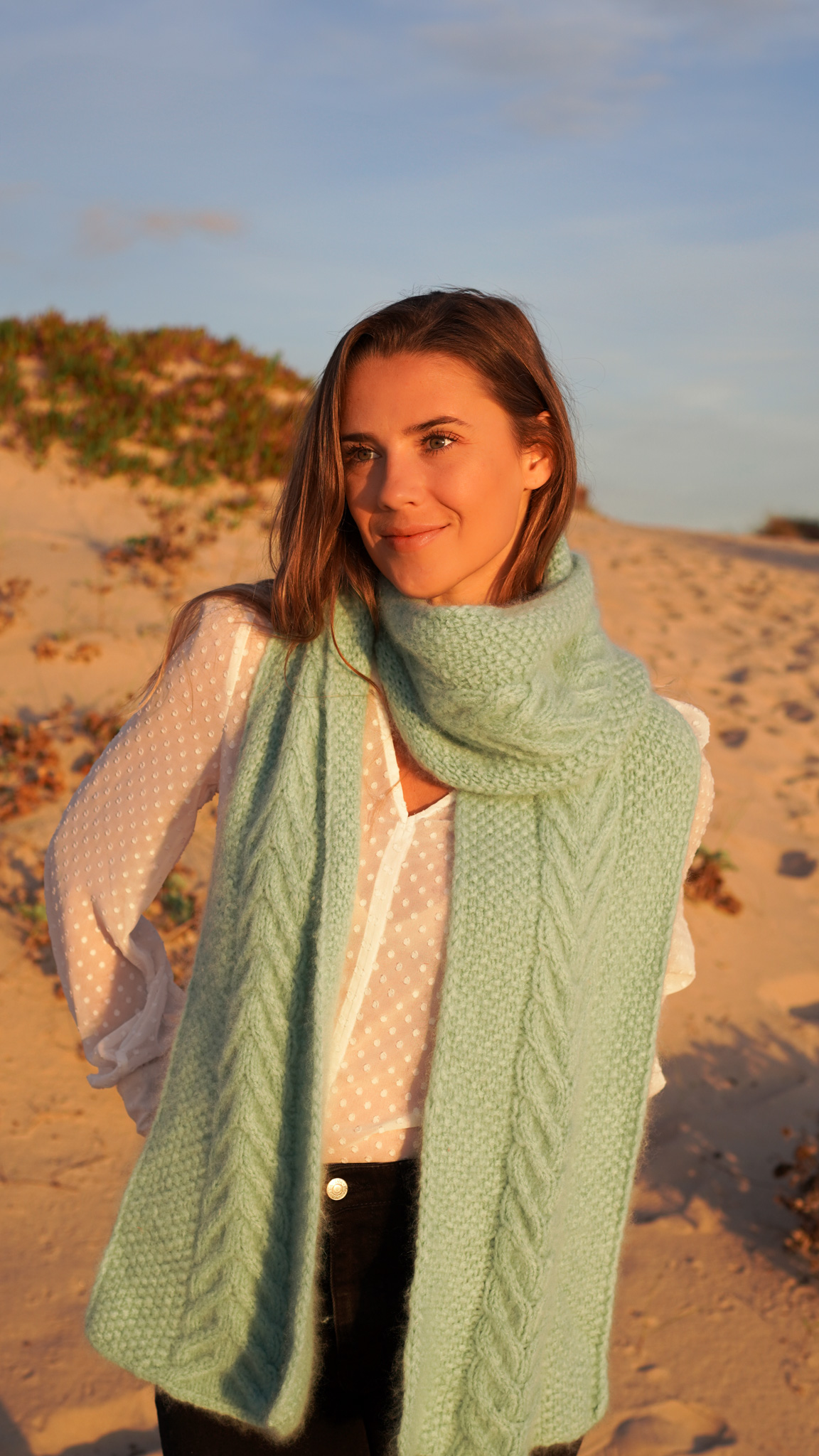 Echarpe Oceanvibes de Judith Jelena laine Cashmere Light Lang Yarns