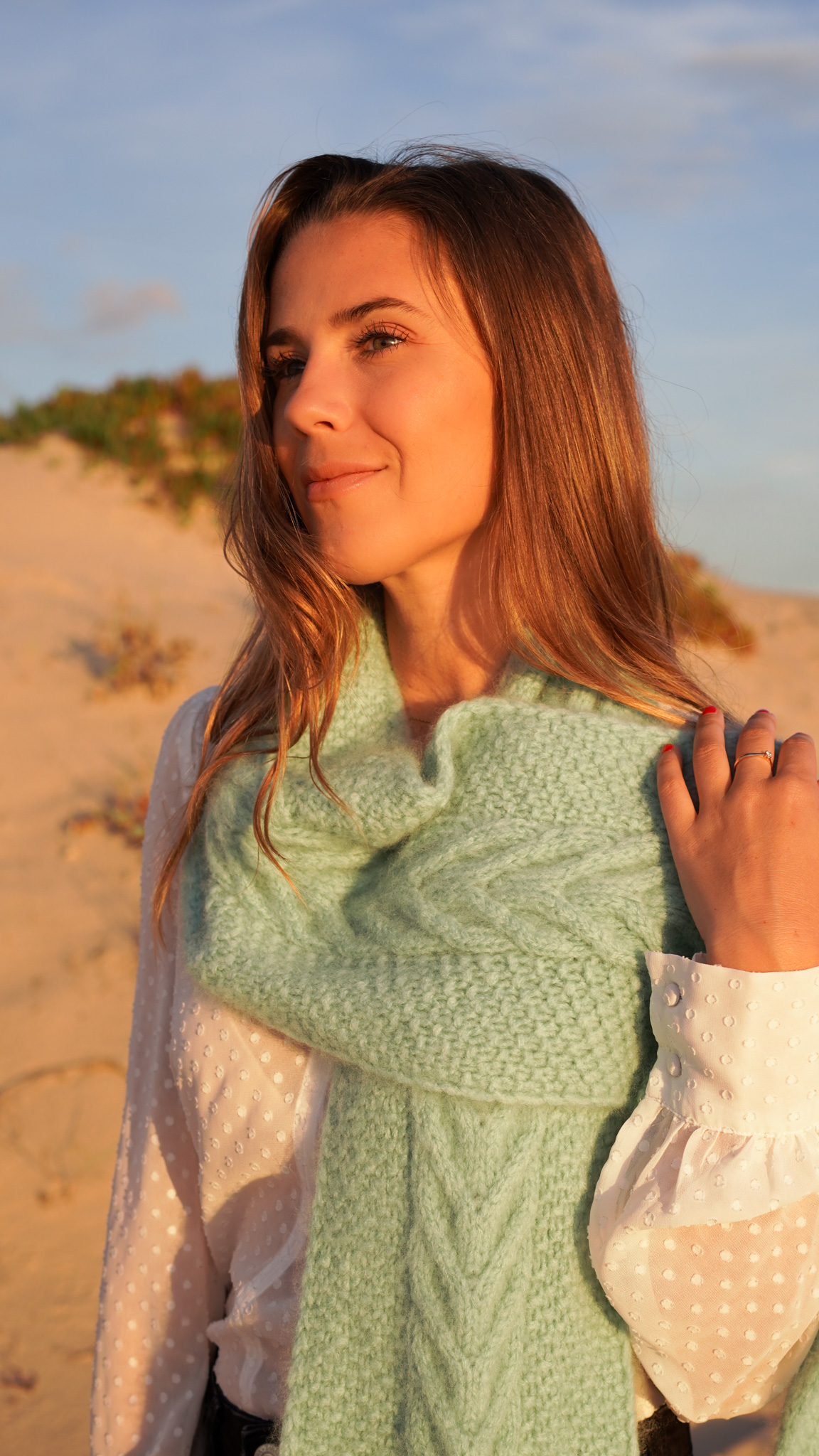 Echarpe Oceanvibes de Judith Jelena laine Cashmere Light Lang Yarns